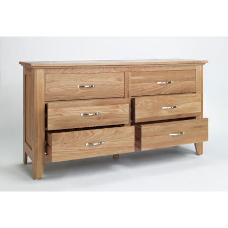 Robin Solid Oak Low 6 Drawer Chest