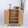 Wiltshire Solid Oak Shoe Cabinet With 3 Adjustable Shelves