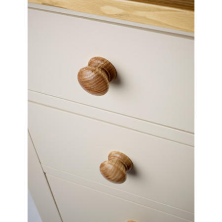 Dove Painted Bedside Table With 3 Drawers In Ivory and Ash
