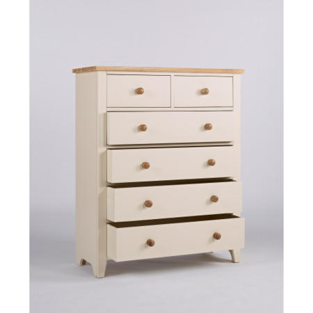 Dove 2 Over 4 Drawer Chest In Ivory and Ash