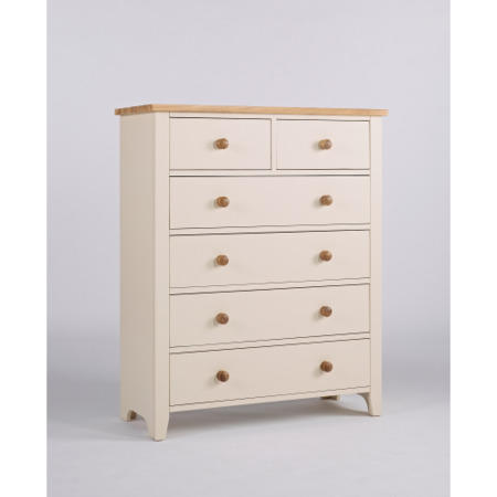 Dove 2 Over 4 Drawer Chest In Ivory and Ash