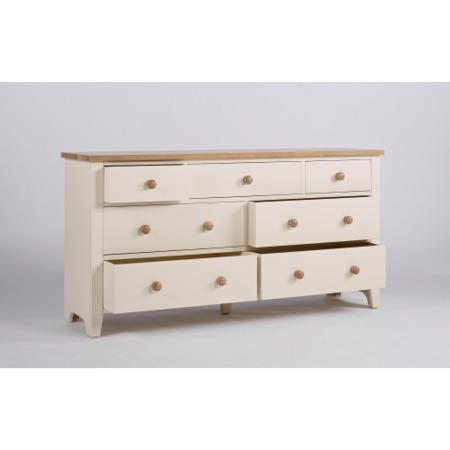Dove 3 Over 4 Drawer Chest In Ivory and Ash