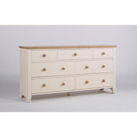 Dove 3 Over 4 Drawer Chest In Ivory and Ash
