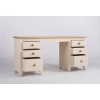 Dove Double Pedestal Dressing Table In Ivory and Ash