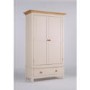 Ametis Dove 2 Door 1 Drawer Wardrobe In Ivory and Ash