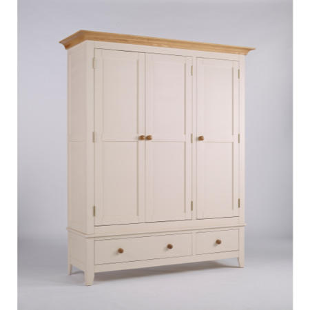 Dove 3 Door 2 Drawer Wardrobe In Ivory and Ash