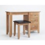 Robin Single Pedestal Dressing Table In Solid Oak 