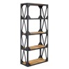 Solid Wood Large Reclaimed Bookcase with Metal Frame - Ascot