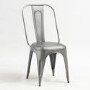 Evoke Industrial Metal Pair of Chairs in Grey