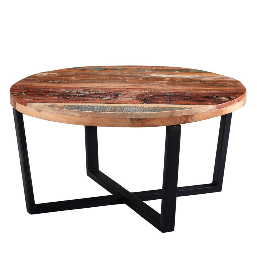Coastal Reclaimed Wood Round Coffee Table