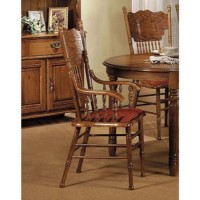 Colonial Oak Carved Back Carver Chair