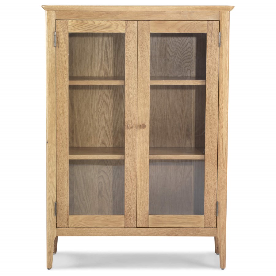 GRADE A2 - Heritage Furniture Skien Solid Oak Glazed Cabinet