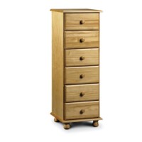 Julian Bowen Pickwick Pine 6 Drawer Narrow Chest