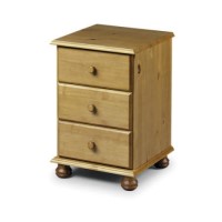 Julian Bowen Pickwick Pine 3 Drawer Bedside Table