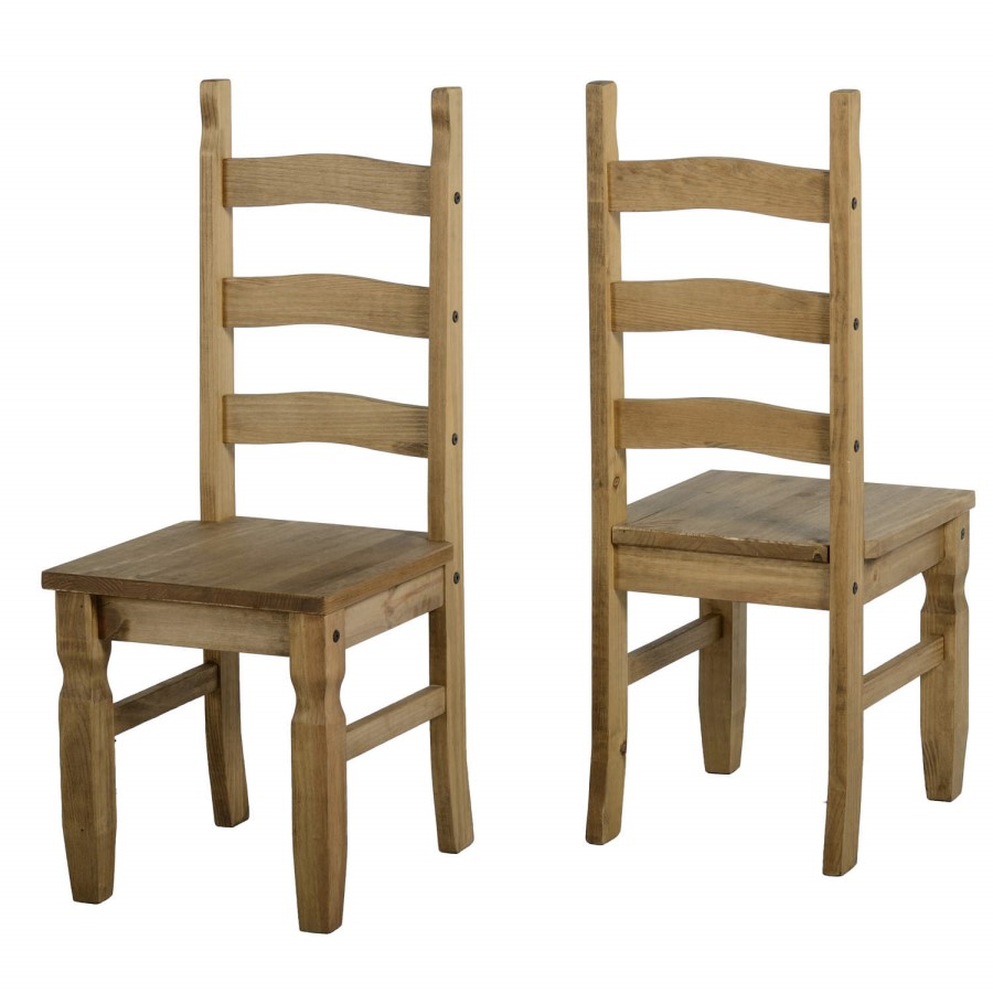 Seconique Corona Pine Dining Set- Pine Table & 6 Pine Dining Chairs