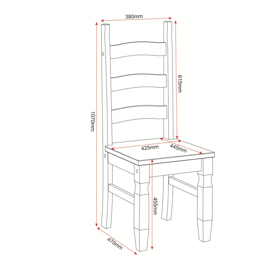 Seconique Corona Pine Dining Set- Pine Table & 6 Pine Dining Chairs