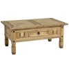 Solid Pine Coffee Table with Black Handles - Seconique Corona
