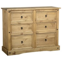 Seconique Original Corona Pine 6 Drawer Chest