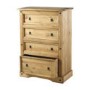 Tall Pine Chest of 4 Drawers - Corona - Seconique