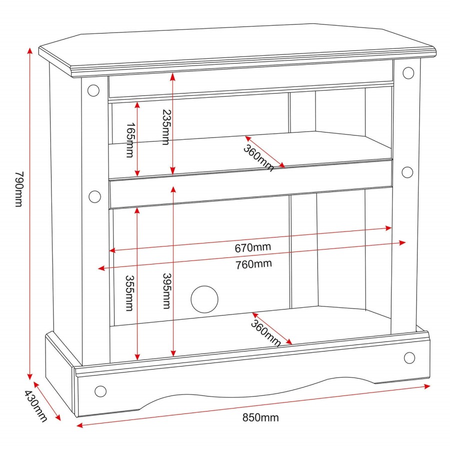 GRADE A2 - Seconique Corona Pine Corner TV Cabinet
