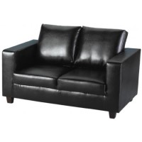 GRADE A1 - Seconique Tempo 2 Seater Sofa in Black