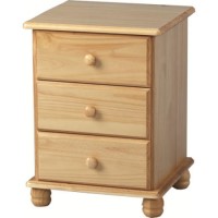 Seconique Sol Pine 3 Drawer Bedside Chest