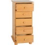 Seconique Sol Pine 5 Drawer Narrow Chest
