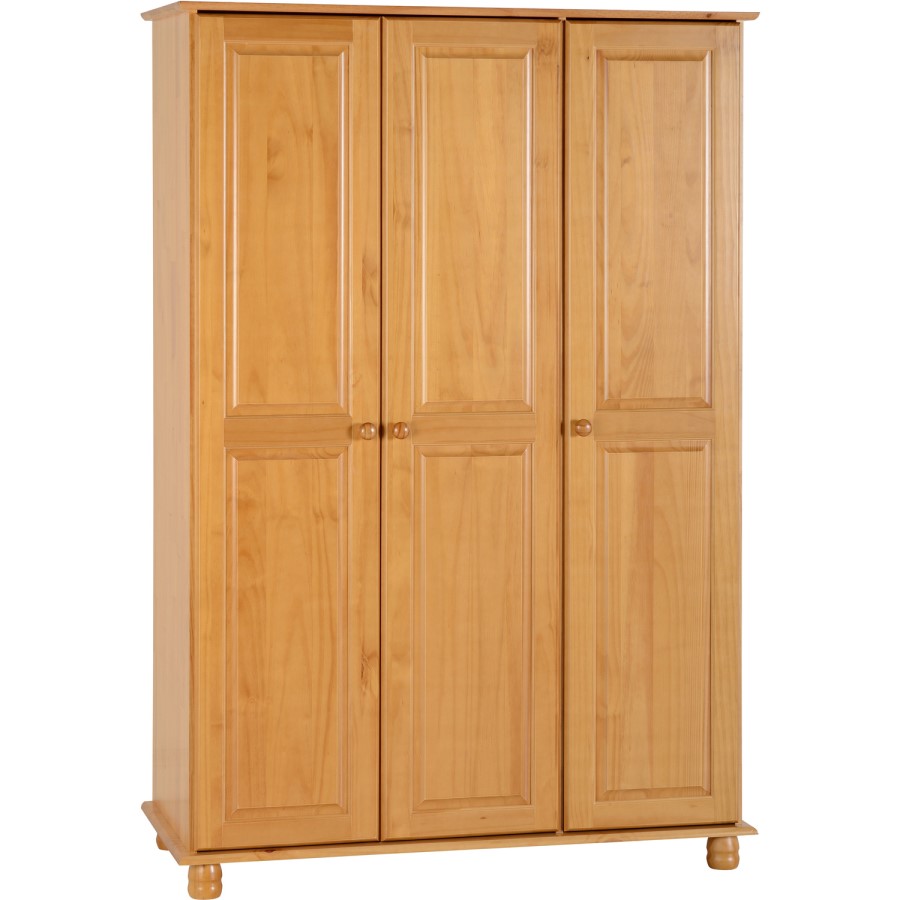 Seconique Sol Pine 3 Door Wardrobe