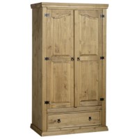 Seconique Original Corona Pine 2 Door 1 Drawer Wardrobe