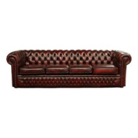 Forest Sofa Clarendon Leather 4 Seater Chesterfield Sofa - antique blue