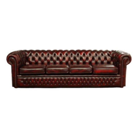 Forest Sofa Clarendon Leather 4 Seater Chesterfield Sofa - antique blue
