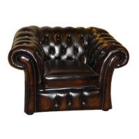 Forest Sofa Gladstone Leather Chesterfield Club Chair - antique brown
