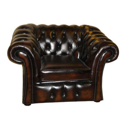 Forest Sofa Gladstone Leather Chesterfield Club Chair - antique brown
