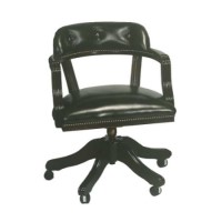 Forest Sofa Court Leather Swivel Managers Chair - antique green