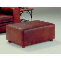 Forest Sofa Macy Leather Footstool - antique red