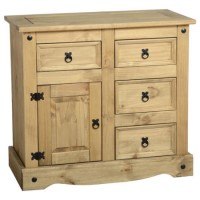 Seconique Original Corona Pine 1 Door 4 Drawer Sideboard