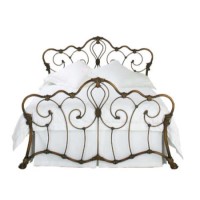 Original Bedstead Company Athalone Bedstead - double in bronze patina with slatted frame