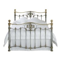 Original Bedstead Company Camolin Bedstead - double in silver patina with slatted frame