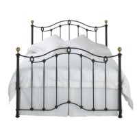 Original Bedstead Company Clarina Bedstead - double in satin black with slatted frame