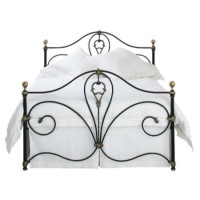 Original Bedstead Company Melrose Bedstead - small double in texture ivory with slatted frame