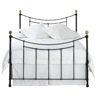 Original Bedstead Company Virginia Bedstead - single in satin black with slatted frame