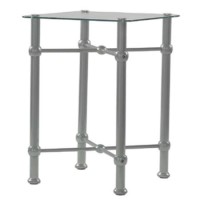 Original Bedstead Company Modern Bedside Table - glossy silver