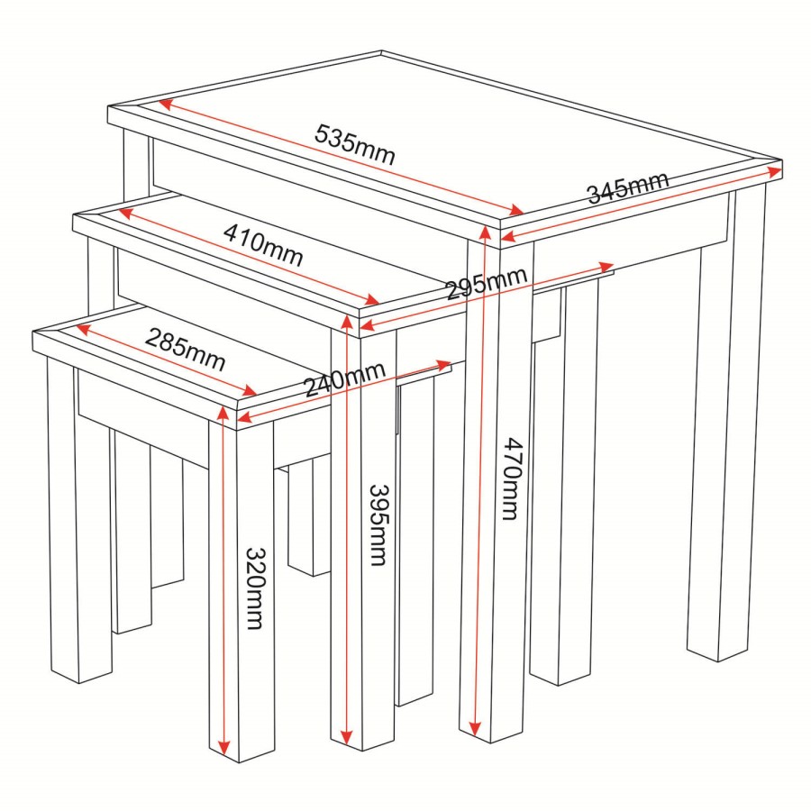 Seconique Oakleigh Nest of Tables