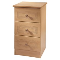 Welcome Furniture Eske 3 Drawer Bedside Table in Beech