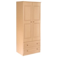 Welcome Furniture Eske 2 Door 2 Drawer Wardrobe in Beech