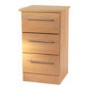 Welcome Furniture Sherwood 3 Drawer Bedside Table in Oak