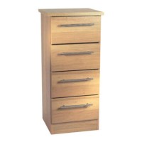 Welcome Furniture Loxley Narrow 4 Drawer Chest in Oak