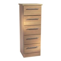 Welcome Furniture Loxley Narrow 5 Drawer Chest in Oak