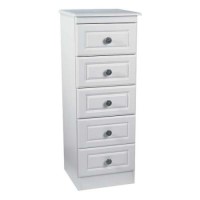 Welcome Furniture Amelie White Narrow 5 Drawer Chest
