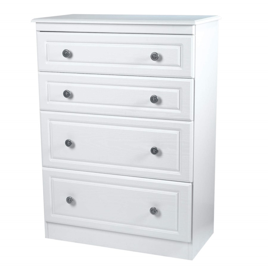 Welcome Furniture Pembroke White Deep 4 Drawer Chest